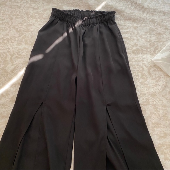 Front Slit High Waist Pants - Picture 2 of 6